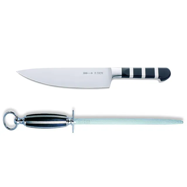 dick-1905-kochmesser-21-cm-set-mit-wetzstahl-geschmiedet image 1