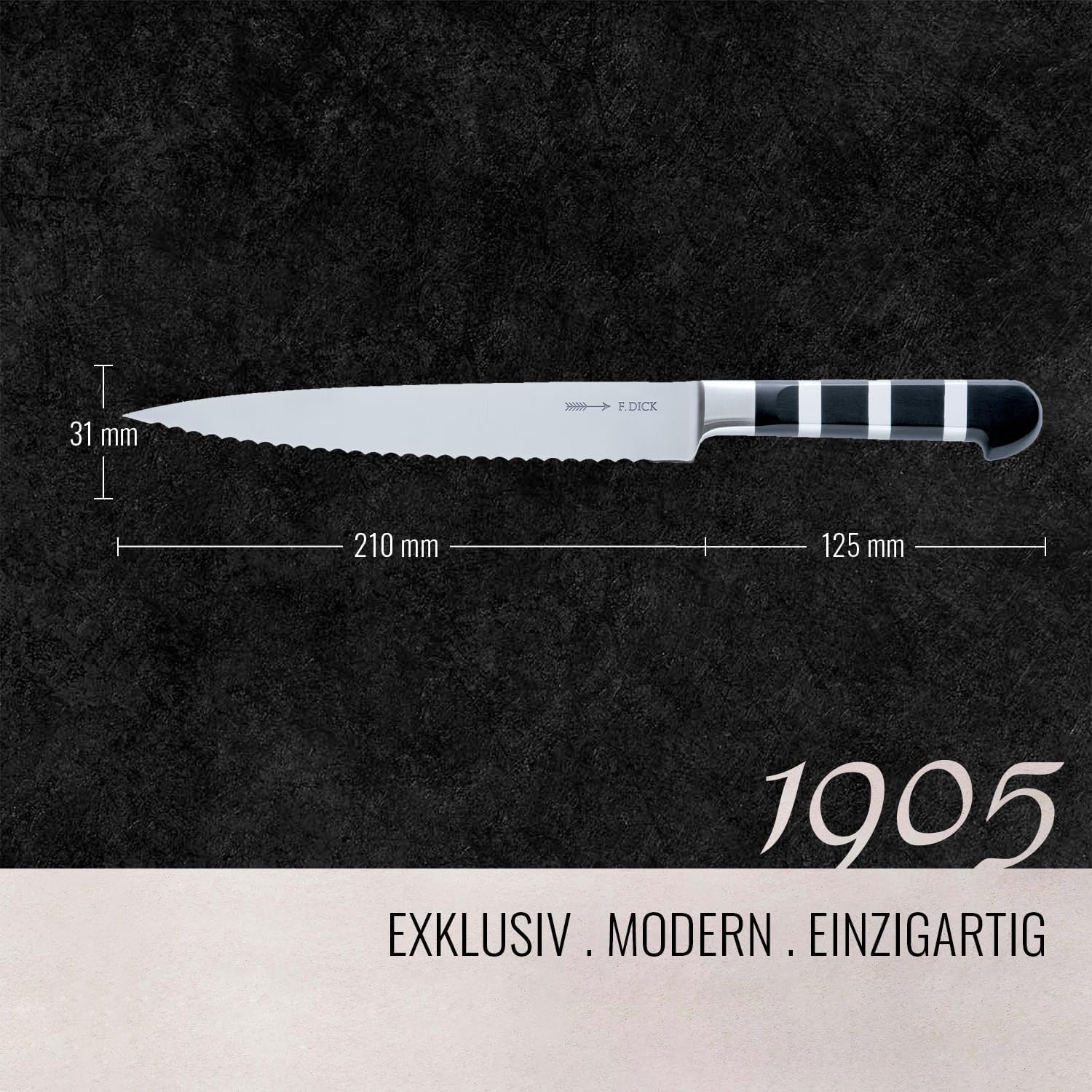 f-dick-1905-tranchiermesser-21-cm-wellenschliff-geschmiedet image 2