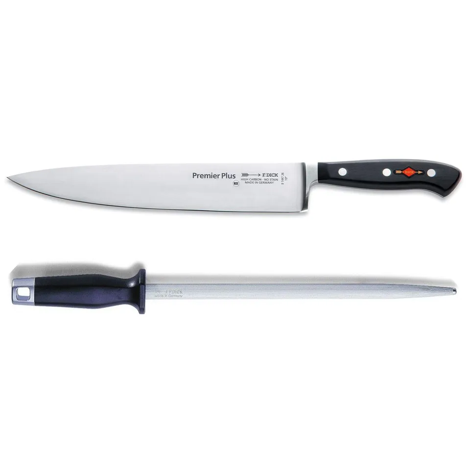 dick-premier-plus-kochmesser-26-cm-set-mit-wetzstahl-geschmiedet image 1
