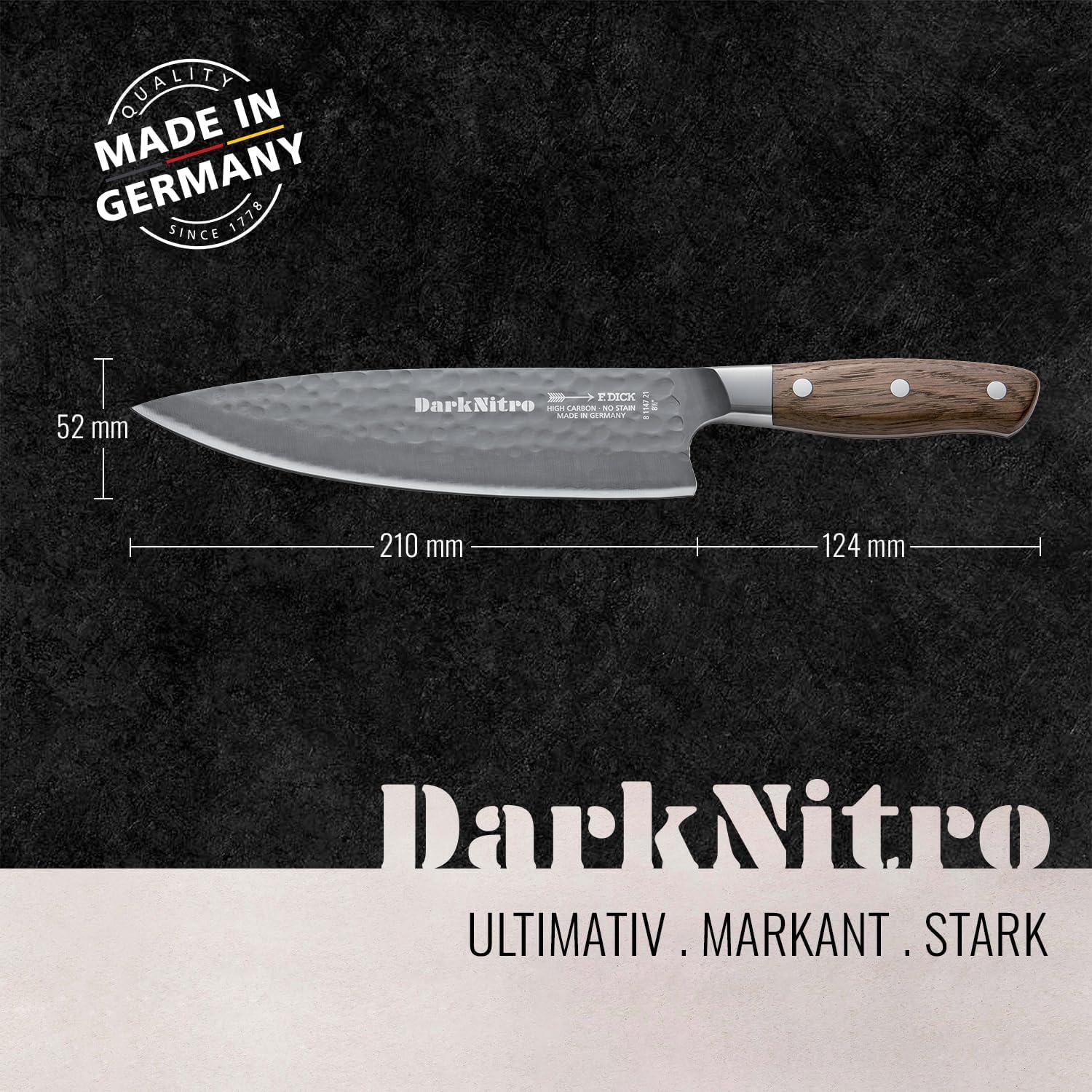 f-dick-darknitro-kochmesser-21-cm-eiche-hammerschlag-2 image 2