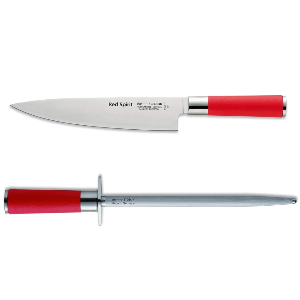 dick-red-spirit-kochmesser-21-cm-set-mit-wetzstahl-rostfrei image 1