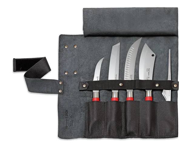 f-dick-red-spirit-messer-rolltasche-leder-5-teilig-schwarz image 1