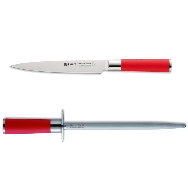 f-dick-red-spirit-filetiermesser-18-cm-flexibel-set-wetzstahl image 1