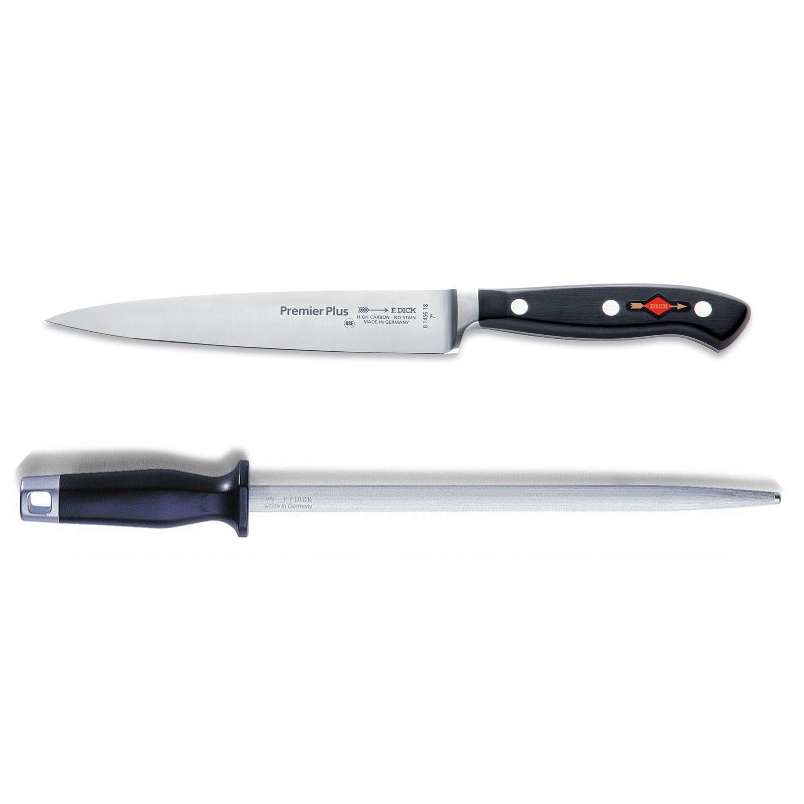 dick-premier-plus-tranchiermesser-18-cm-set-wetzstahl-30-cm-geschmiedet image 1