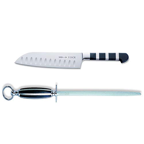 f-dick-1905-santoku-18-cm-kullenschliff-set-mit-wetzstahl image 6