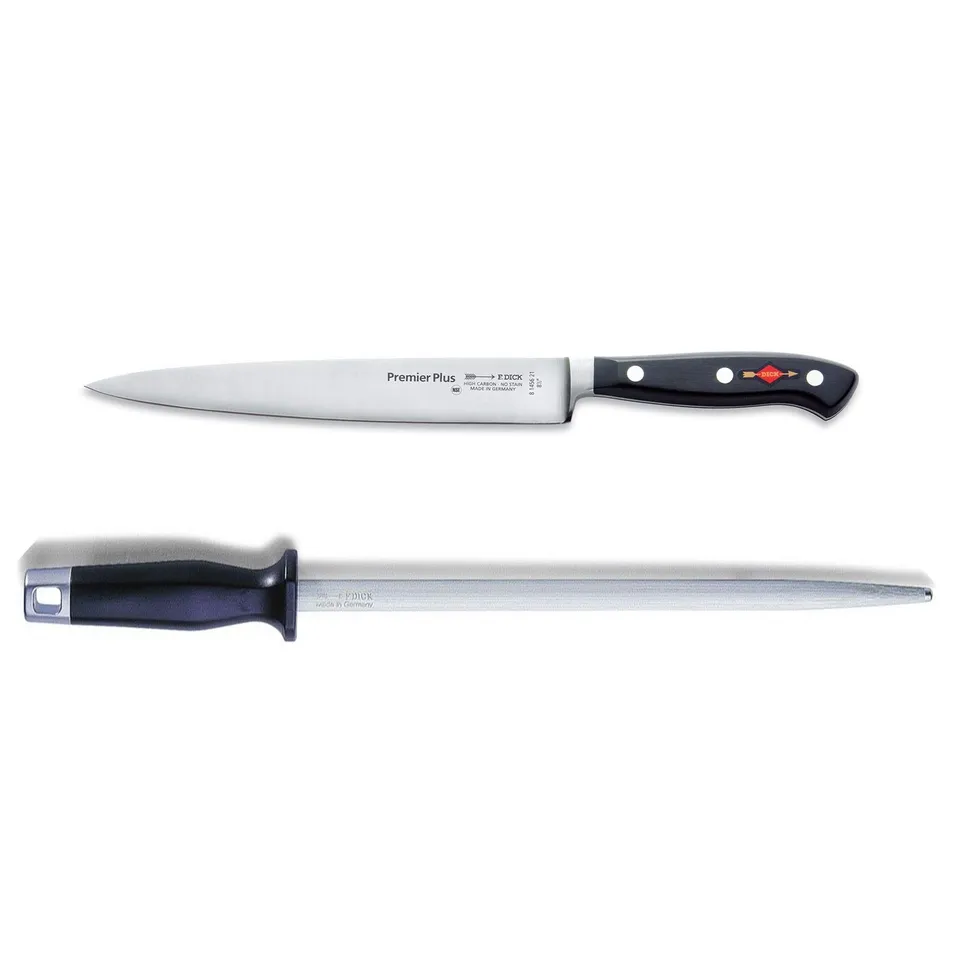 dick-premier-plus-tranchiermesser-21-cm-set-mit-wetzstahl-geschmiedet image 1
