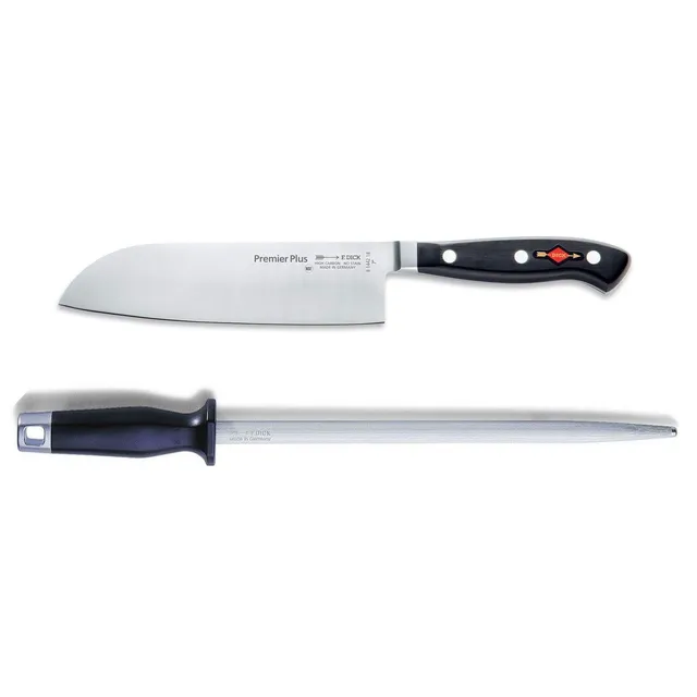 f-dick-premier-plus-santoku-18-cm-messerset-mit-wetzstahl-geschmiedet image 1
