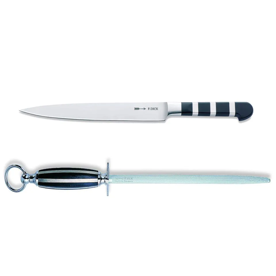 f-dick-1905-tranchiermesser-21-cm-set-mit-wetzstahl-geschmiedet image 1