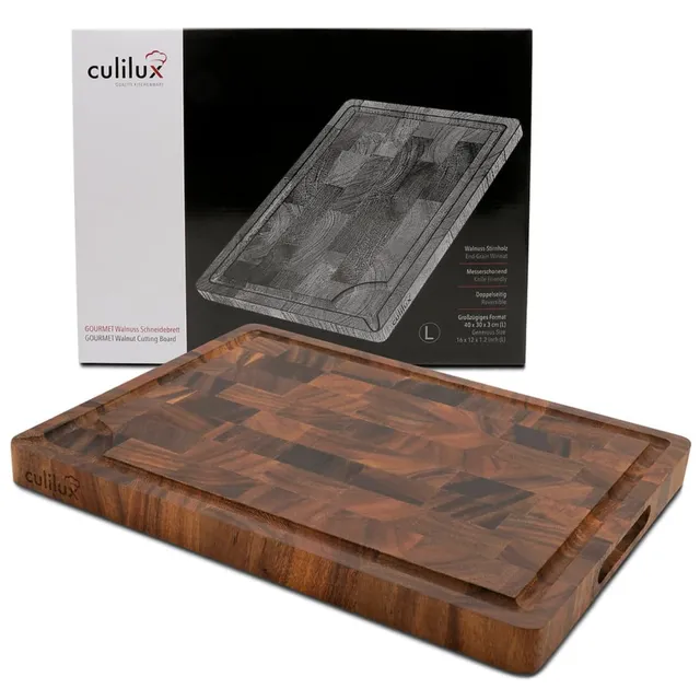 culilux-gourmet-schneidebrett-l-walnuss-stirnholz-40x30-cm image 1