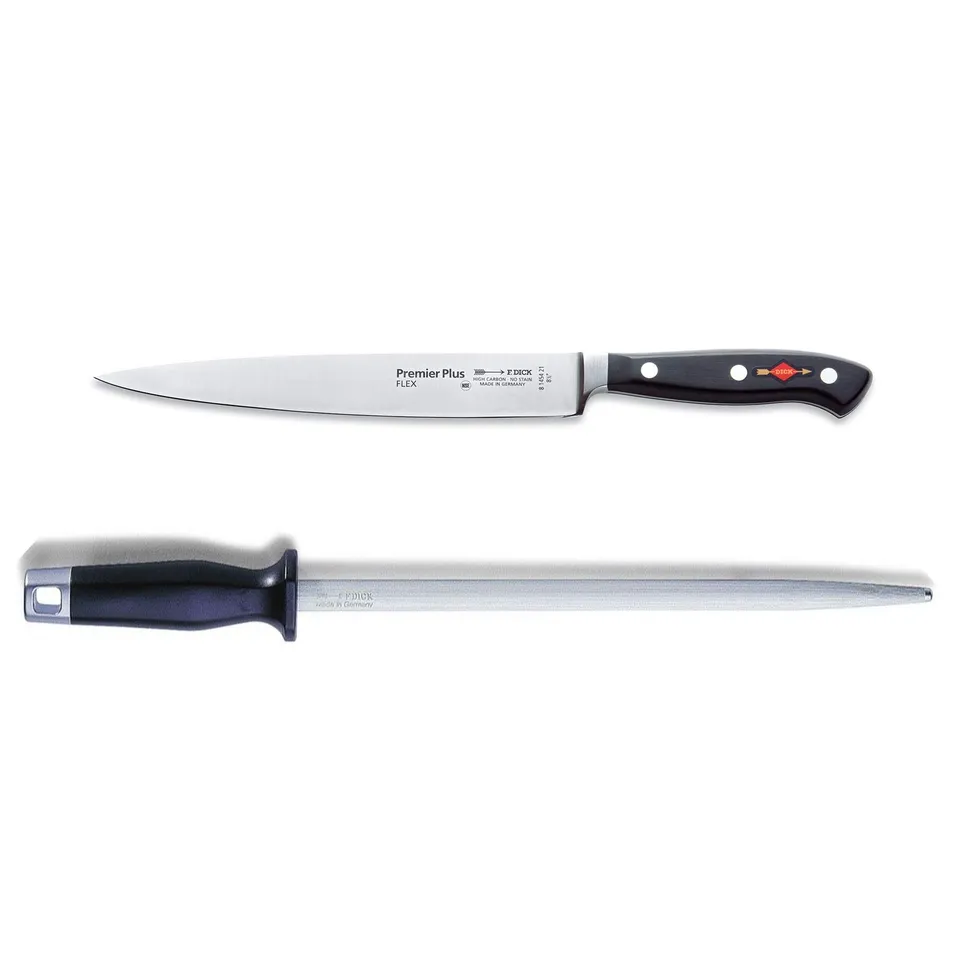 dick-premier-plus-filetiermesser-21-cm-flexibel-wetzstahl-25-cm-set image 1