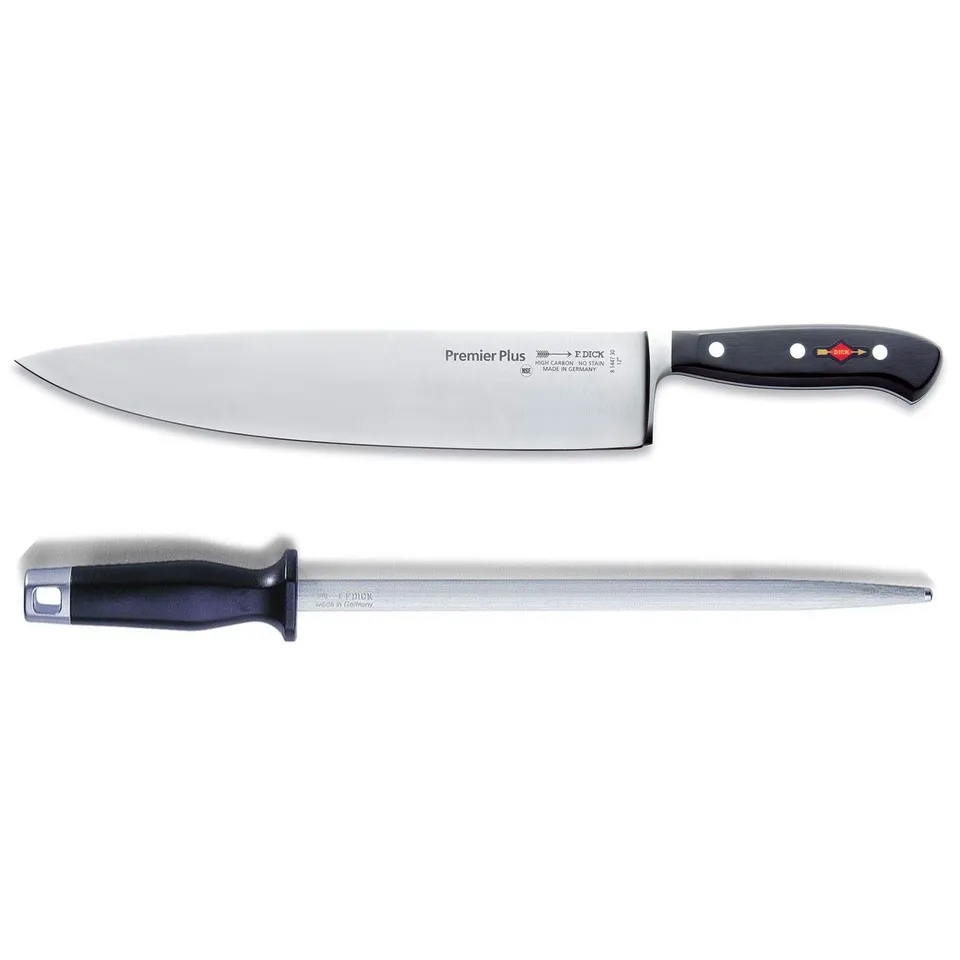 f-dick-premier-plus-kochmesser-30-cm-set-mit-wetzstahl-geschmiedet image 1
