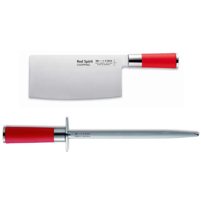 f-dick-red-spirit-chopping-kochmesser-18-cm-set-mit-wetzstahl image 1